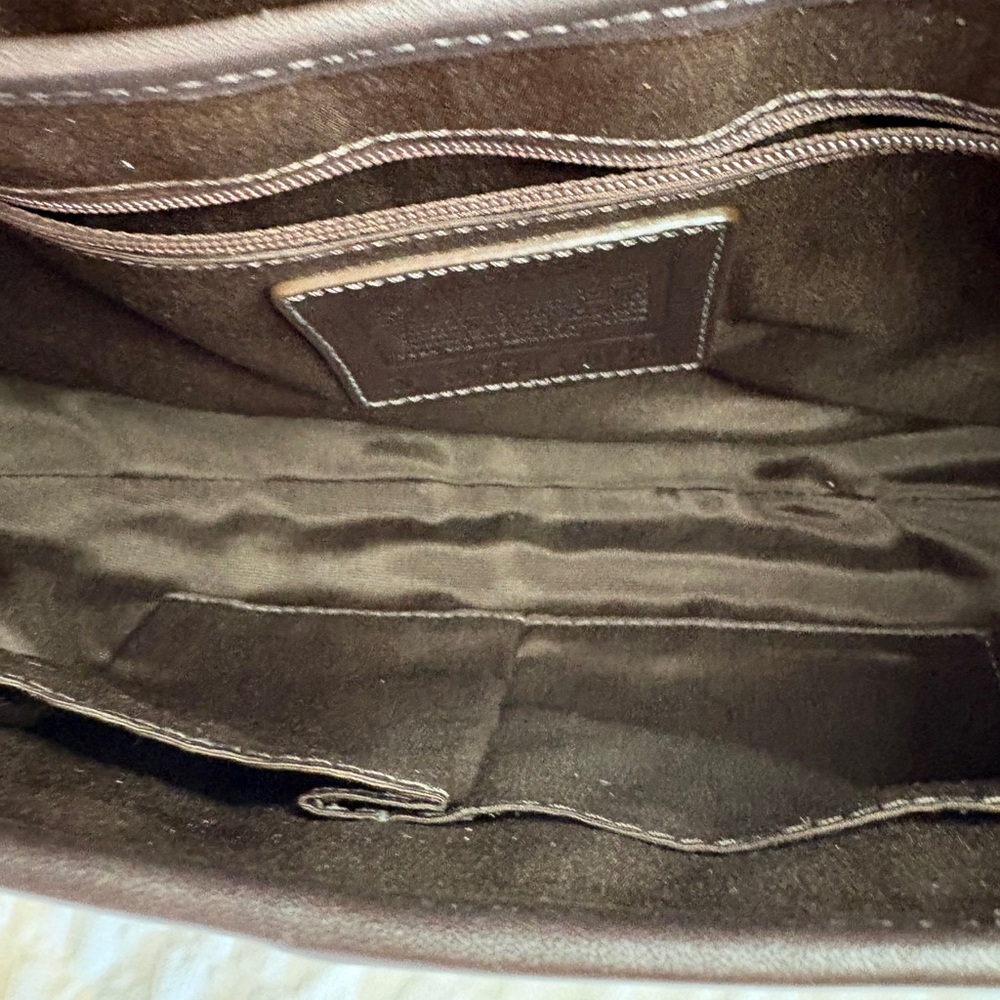 COACH SOHO Vintage British Tan & Black Leather Shoulder Bag Y2K EUC Lovely👜❣️ - Picture 6 of 12
